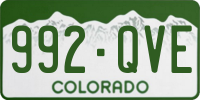 CO license plate 992QVE
