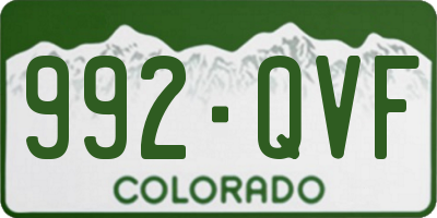 CO license plate 992QVF