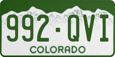 CO license plate 992QVI
