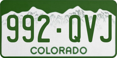 CO license plate 992QVJ