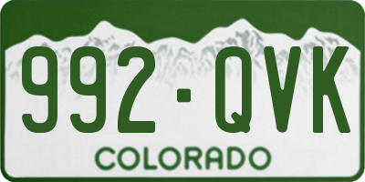 CO license plate 992QVK