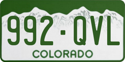 CO license plate 992QVL