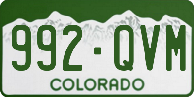 CO license plate 992QVM