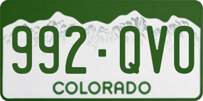 CO license plate 992QVO