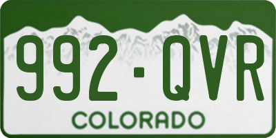 CO license plate 992QVR