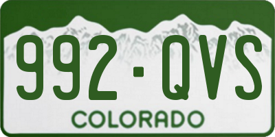 CO license plate 992QVS