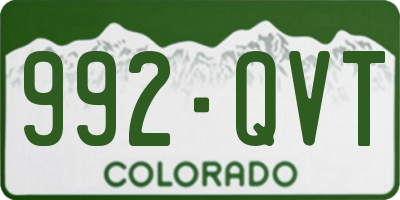 CO license plate 992QVT