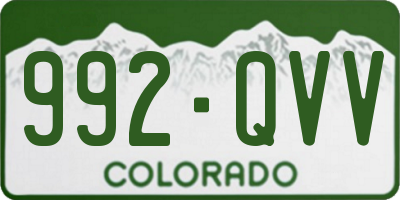 CO license plate 992QVV