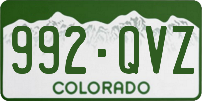 CO license plate 992QVZ