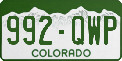 CO license plate 992QWP