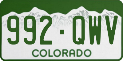 CO license plate 992QWV
