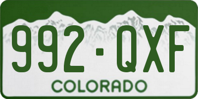 CO license plate 992QXF