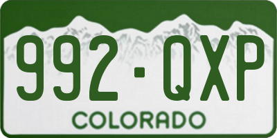 CO license plate 992QXP