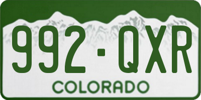 CO license plate 992QXR