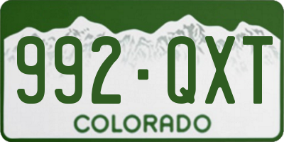 CO license plate 992QXT