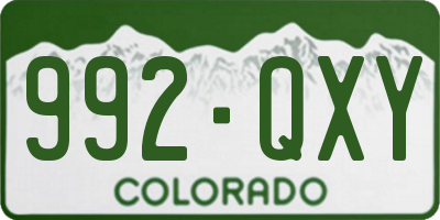 CO license plate 992QXY