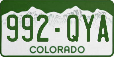 CO license plate 992QYA