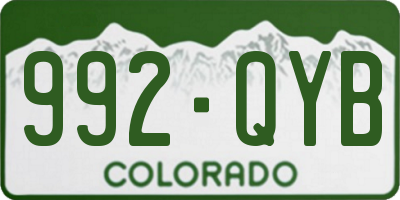 CO license plate 992QYB