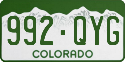CO license plate 992QYG