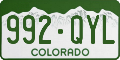 CO license plate 992QYL