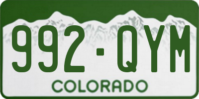 CO license plate 992QYM