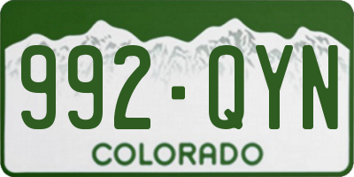 CO license plate 992QYN