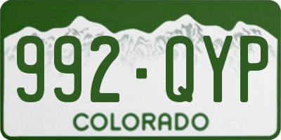CO license plate 992QYP