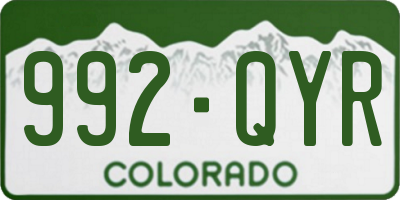 CO license plate 992QYR