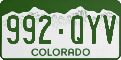 CO license plate 992QYV