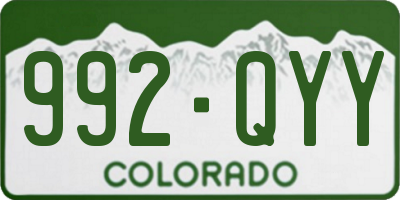 CO license plate 992QYY