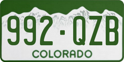 CO license plate 992QZB