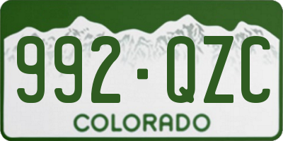 CO license plate 992QZC