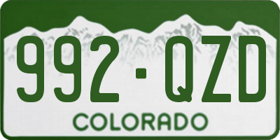 CO license plate 992QZD