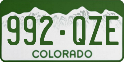 CO license plate 992QZE