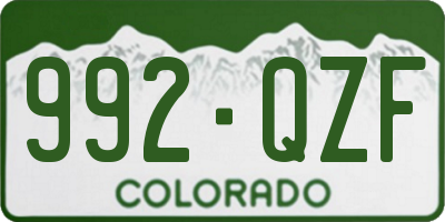 CO license plate 992QZF