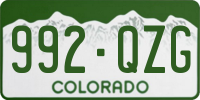 CO license plate 992QZG