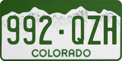 CO license plate 992QZH