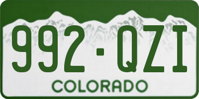 CO license plate 992QZI