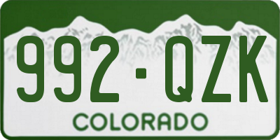 CO license plate 992QZK