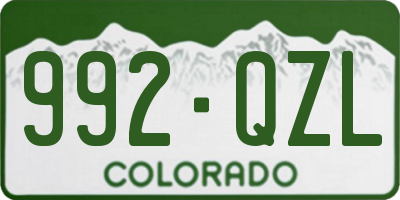 CO license plate 992QZL
