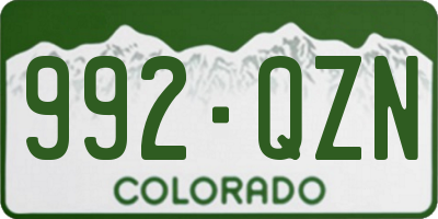 CO license plate 992QZN