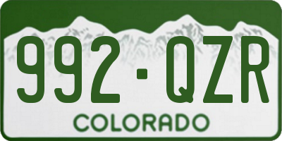 CO license plate 992QZR