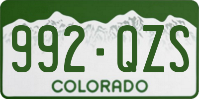 CO license plate 992QZS