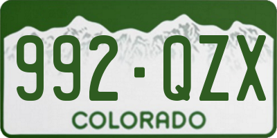 CO license plate 992QZX