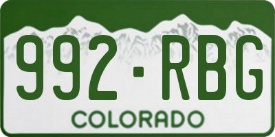 CO license plate 992RBG