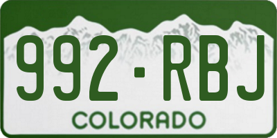 CO license plate 992RBJ