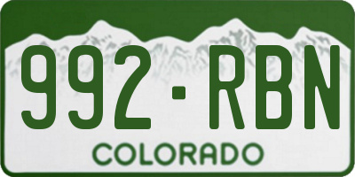 CO license plate 992RBN