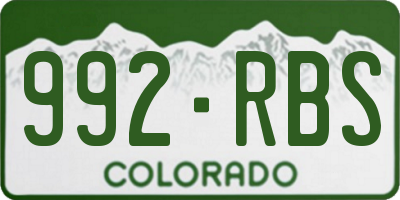 CO license plate 992RBS