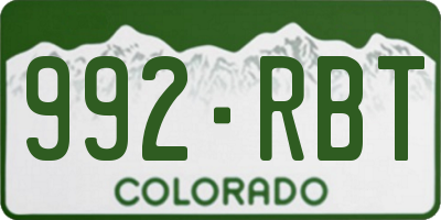 CO license plate 992RBT