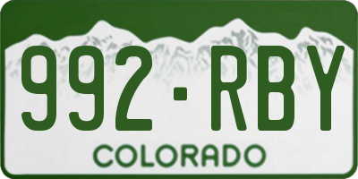 CO license plate 992RBY